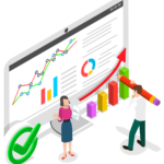 Dessin d'un graphique montrant une hausse d'un dérivés financier